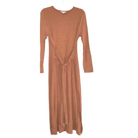 burnt orange long sleeve maxi dress